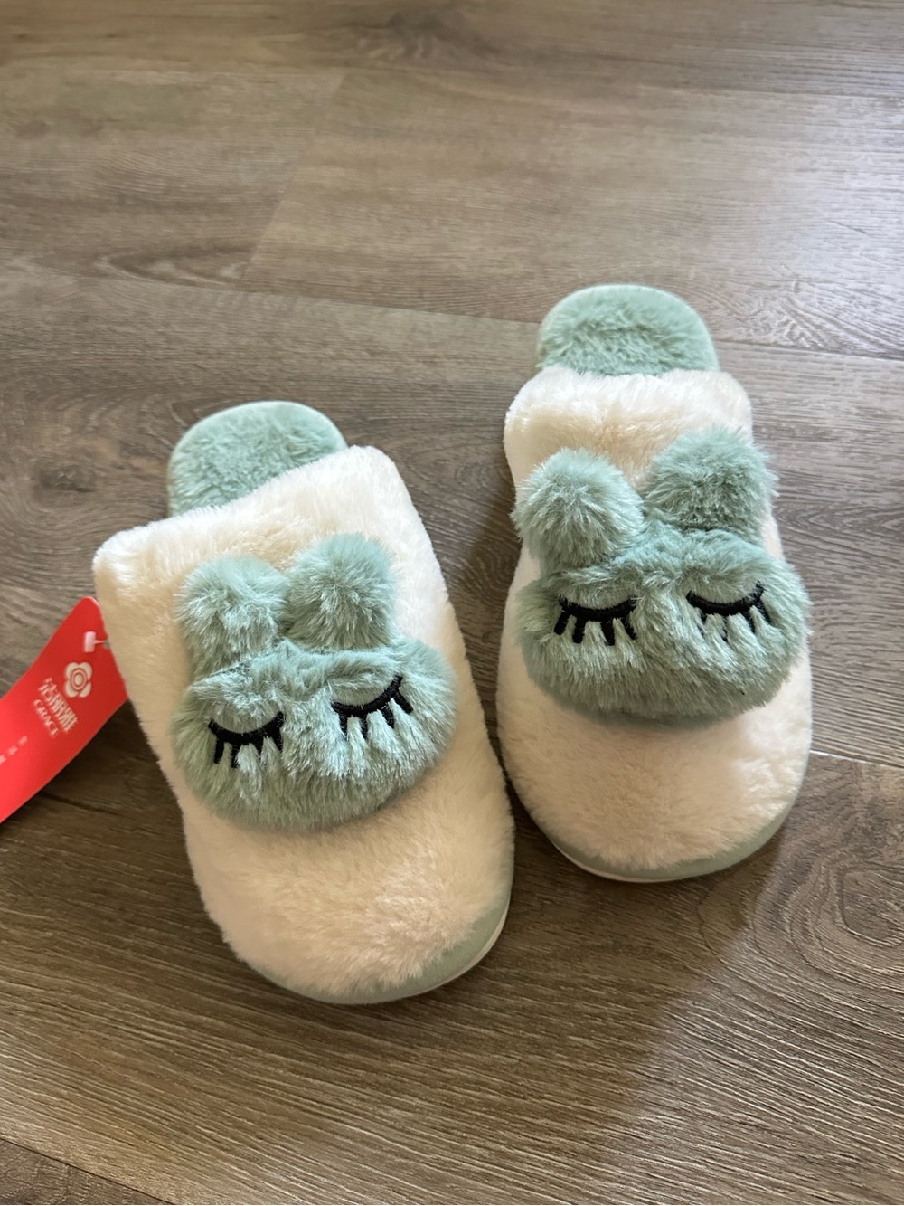 Brand New Women Big Kids Faux Fur Indoor Plush Bunny Slippers Sz Us 8 to Us 9